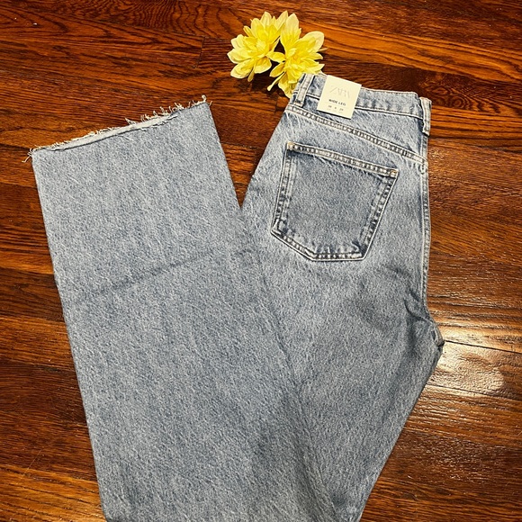 Zara Blue Straight Leg High-Rise Jeans - Picture 6 of 8